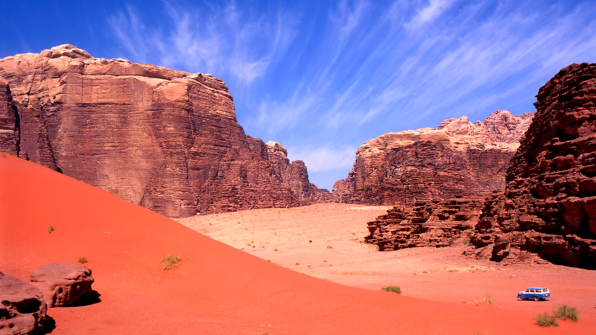 Dunes de sable rouge du désert de Wadi Rum, Jordanie