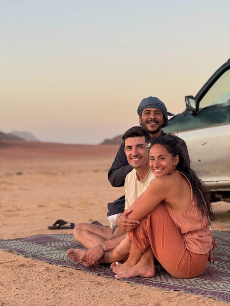 Coucher de soleil sur le désert de Wadi Rum