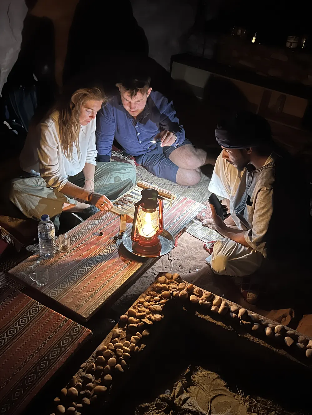 Lantern-lit dinner at the camp in Wadi Rum